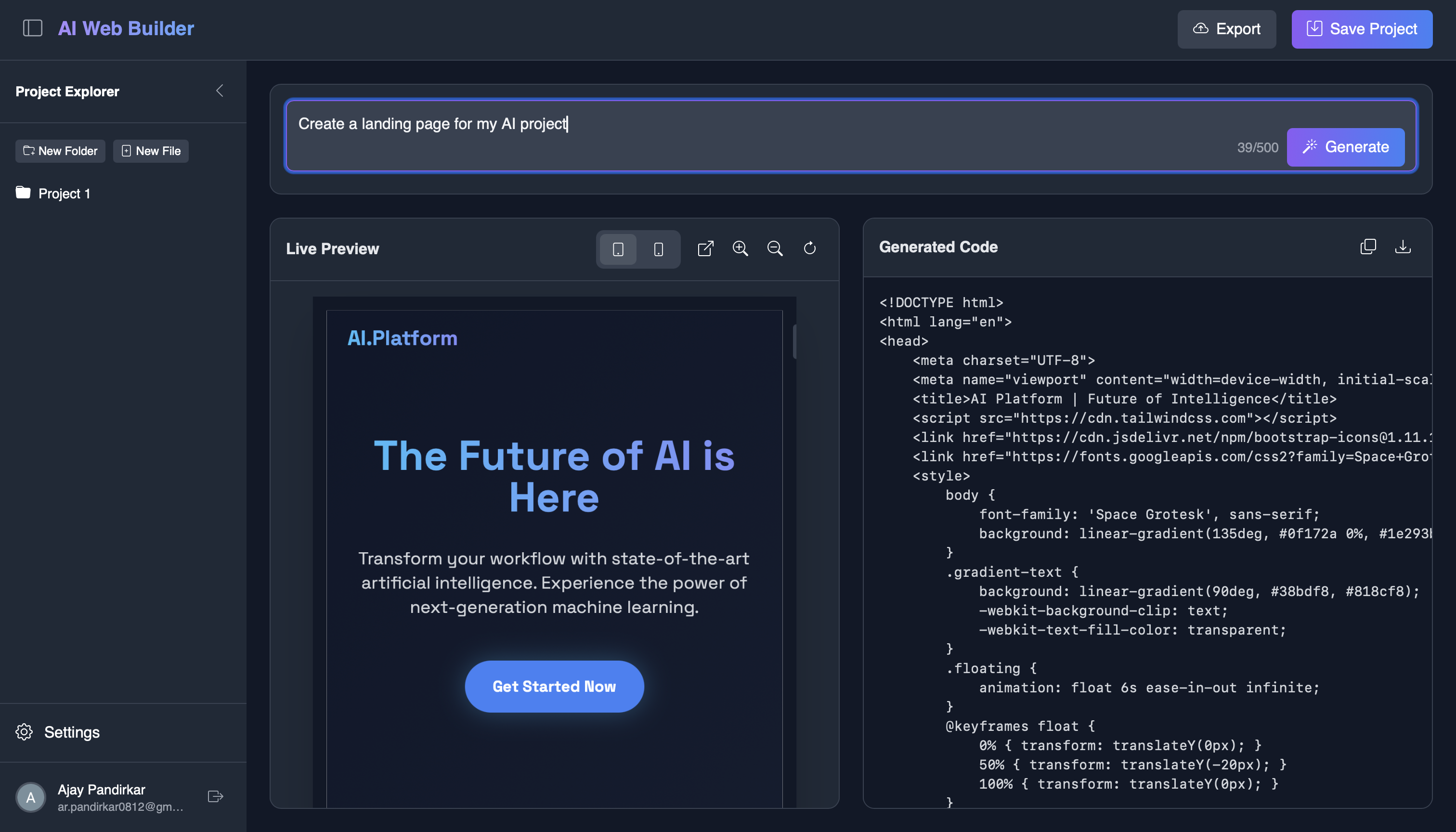 AI code generator platform - automated coding assistant for developers using artificial intelligence to generate code